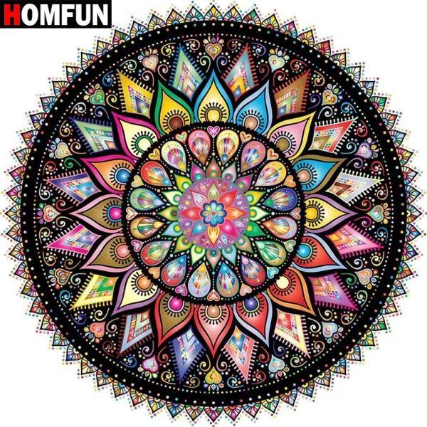 HOMFUN Full Square/Round Drill 5D DIY Diamond Painting "Colorful mandala" 3D Diamond Embroidery Cross Stitch Home Decor